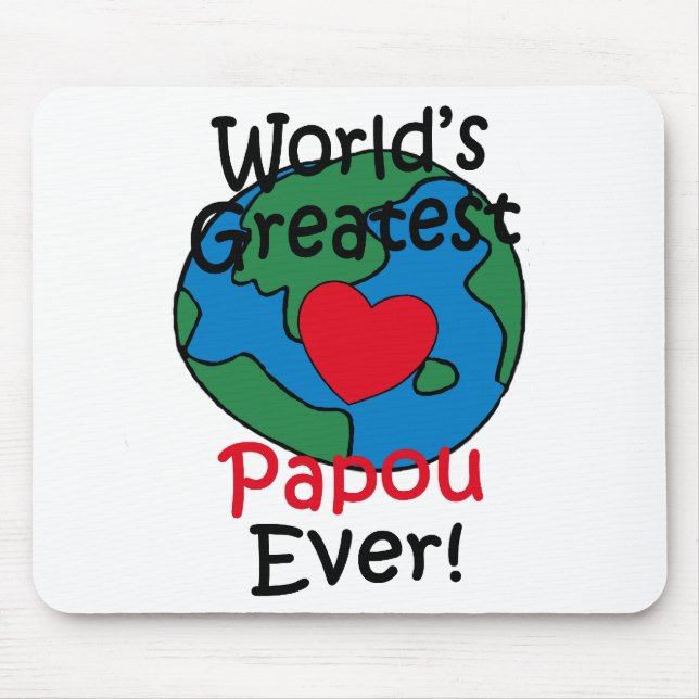 Tapis De Souris Meilleur Papou du Monde Cœur (Devant)