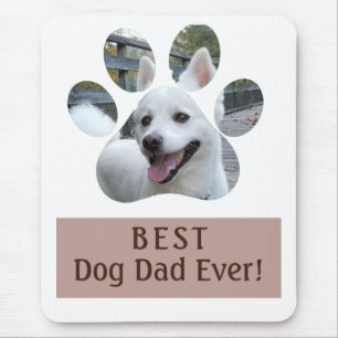 Tapis De Souris Meilleur père de chien jamais Empreinte de patte 
