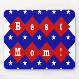Tapis De Souris Meilleure maman en forme de diamant patriotique
