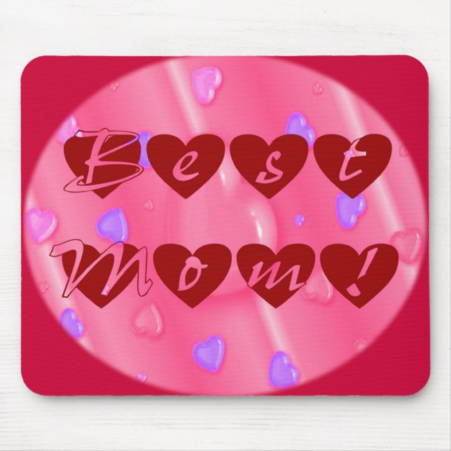 Tapis De Souris Meilleure maman en Hearts (Devant)