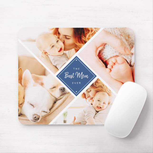 Tapis De Souris Meilleure maman jamais moderne photos personnalisé (Avec souris)