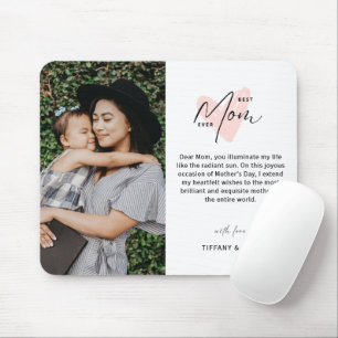 Tapis De Souris Meilleure Maman Jamais Rose Coeur Script mignon Me