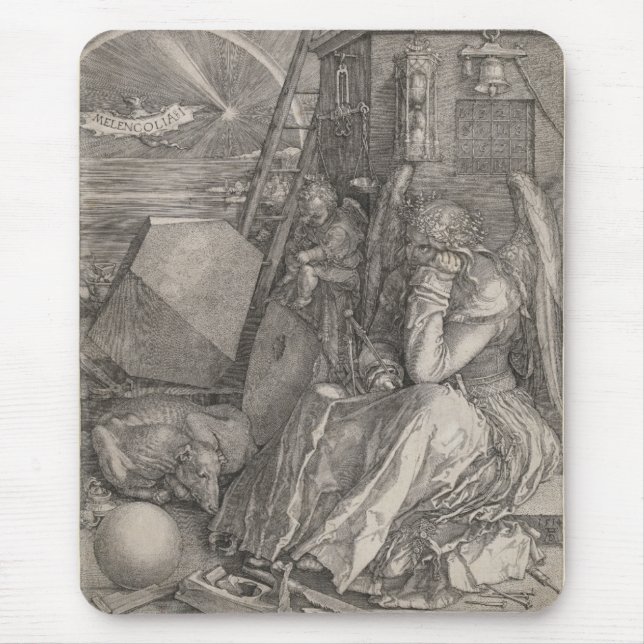 Tapis De Souris Mélancolie I, gravant par Albrecht Durer (Devant)