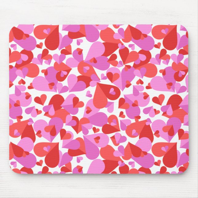 Tapis De Souris Mélange Coeurs Confetti (Devant)