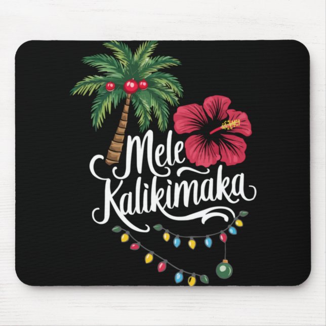 Tapis De Souris Mele Kalikimaka Hawaii Santa Hawaiian Merry Christ (Devant)
