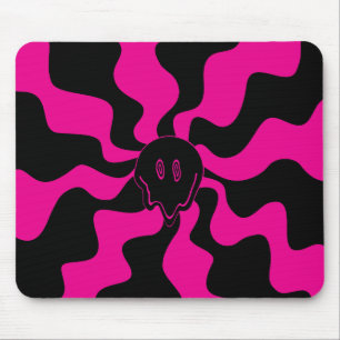 Tapis De Souris Melt de sourire - Magenta et noir