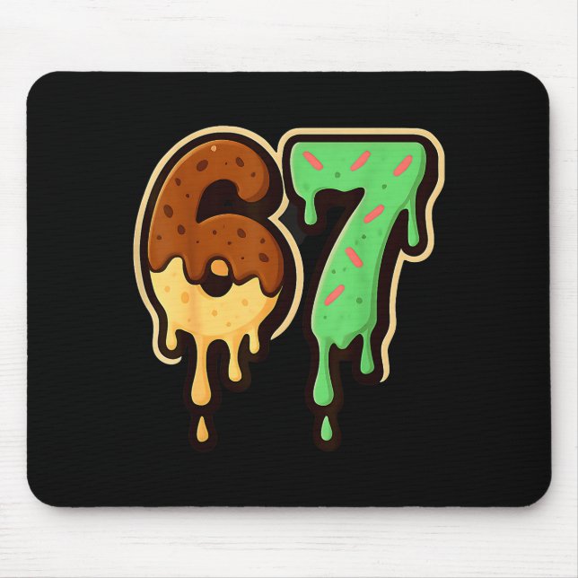 Tapis De Souris Melting 67 Dessert Style Ice Cream Drip Number Art (Devant)