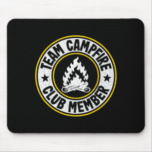 Tapis De Souris Membre de l'équipe du club de feu de camp en famil
