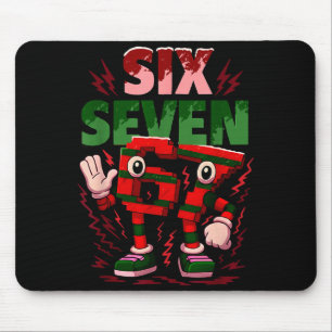 Tapis De Souris Meme 6 7 Six Seven Cerveau Italien Pourri Noël Rou
