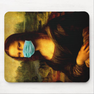 Tapis De Souris Mème Amusant. Masque pour le visage. Mona Lisa en