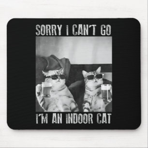 Tapis De Souris Mème de chat intérieur amusant Désolé je ne peux p