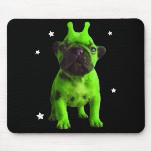 Tapis De Souris Mème de chien extraterrestre Rétro Chien idiot Esp