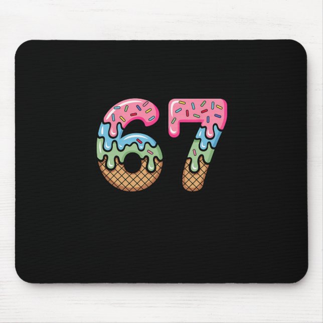 Tapis De Souris Mème de glace qui coule drôle six sept 67 Cadeau  (Devant)