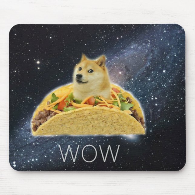Tapis De Souris meme de taco de l'espace de doge (Devant)