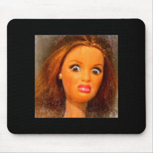 Tapis De Souris Mème de visage de poupée dégoûtant drôle