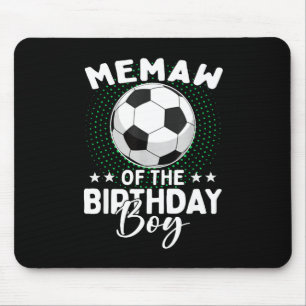 Tapis De Souris Mémé du garçon d'anniversaire joueur de football a