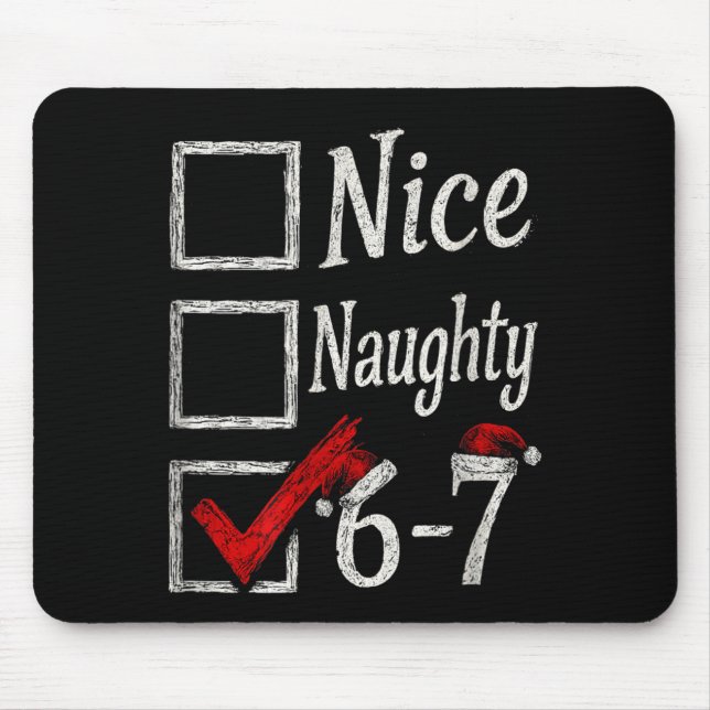 Tapis De Souris Meme Nice Naughty Christmas Funny Gift Men, Women  (Devant)