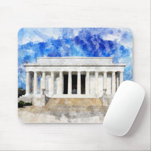 Tapis De Souris Mémorial Lincoln façade en aquarelle
