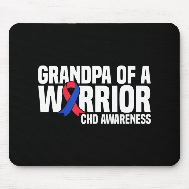 Tapis De Souris Mens Grand-père d'un guerrier CHD Coeur congénital (Devant)