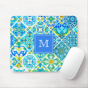 Tapis De Souris Menthe marine mexicaine tuiles méditerranéennes si