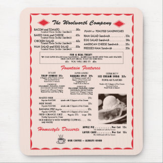 Tapis De Souris Menu Mousepad de Woolworth