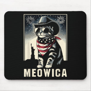 Tapis De Souris Meowica Usa merica Chat 4 juillet Funny Patriotiqu