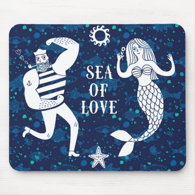 Tapis De Souris Mer d'affiche d'amour (Devant)