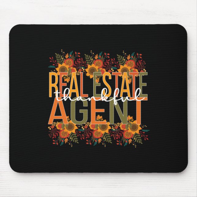 Tapis De Souris Merci agent immobilier Thanksgiving (Devant)