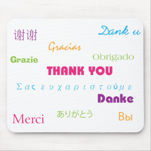 Tapis De Souris Merci en plusieurs langues Mousepad
