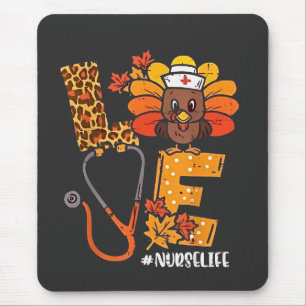 Tapis De Souris Merci Nurse Life Turquie mignonne Thanksgiving Nur