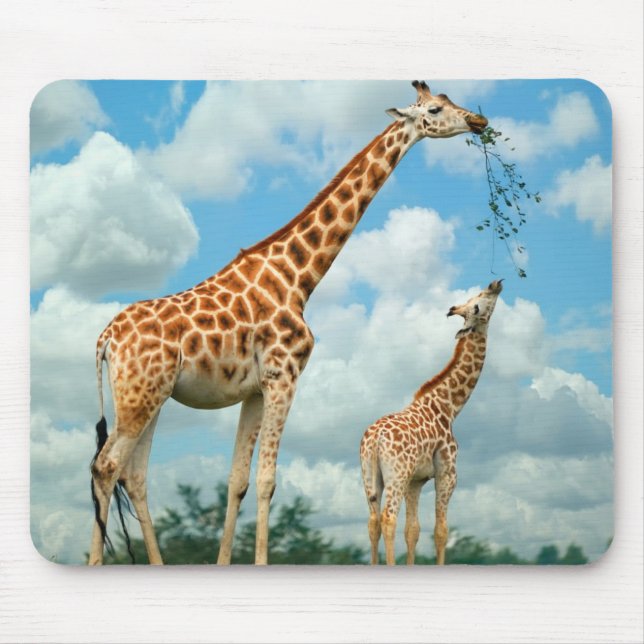 Tapis De Souris Mère et enfant de Mauspad Girafe (Devant)