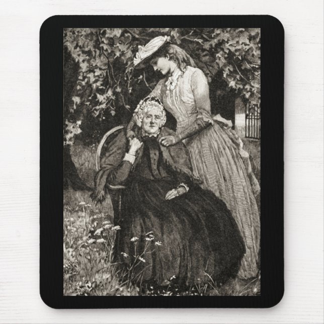 Tapis De Souris Mère et fille vintage âgée (Devant)