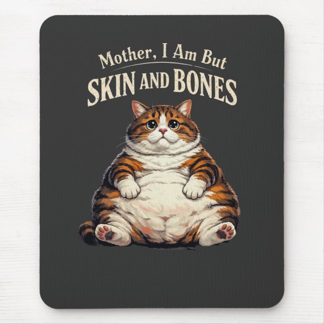 Tapis De Souris Mère, je ne suis que peau et os – Drôle de chat gr (Devant)