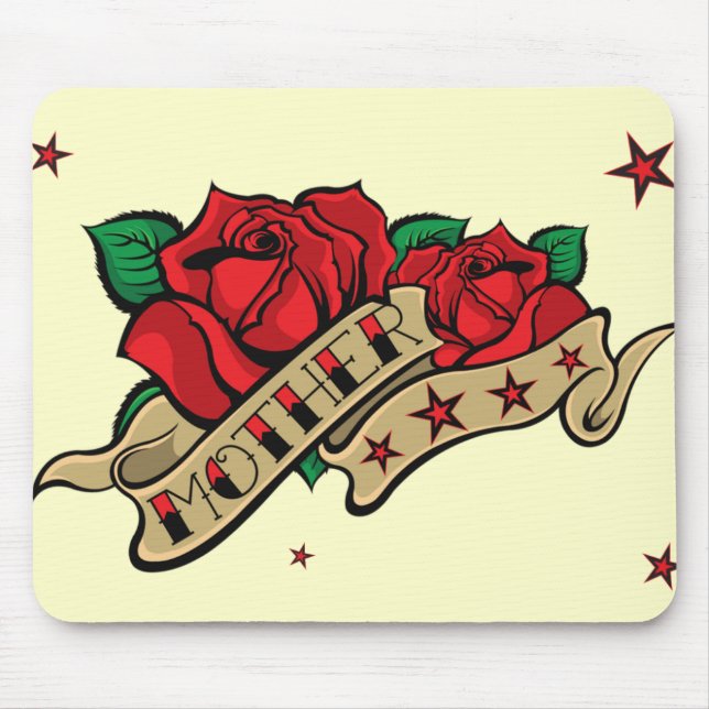 Tapis De Souris Mère rose de tatouage (Devant)