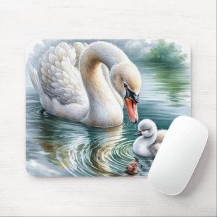 Tapis De Souris Mère Swan Avec Cygnet