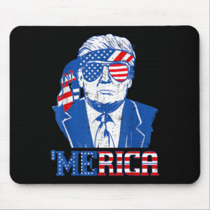 Tapis De Souris Merica Donald Trump - Drôle Trump 4 juillet Amer