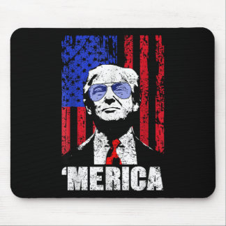 Tapis De Souris Merica Trump 4 juillet heureux Trump Drapeau améri