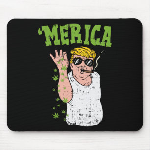 Tapis De Souris Merica Trump Bae Fumer mauvaise herbe drôle Stoner