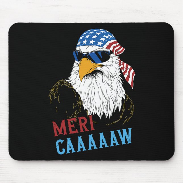 Tapis De Souris Mericaaaaaw Eagle Mulle 4 Juillet États-Unis Améri (Devant)