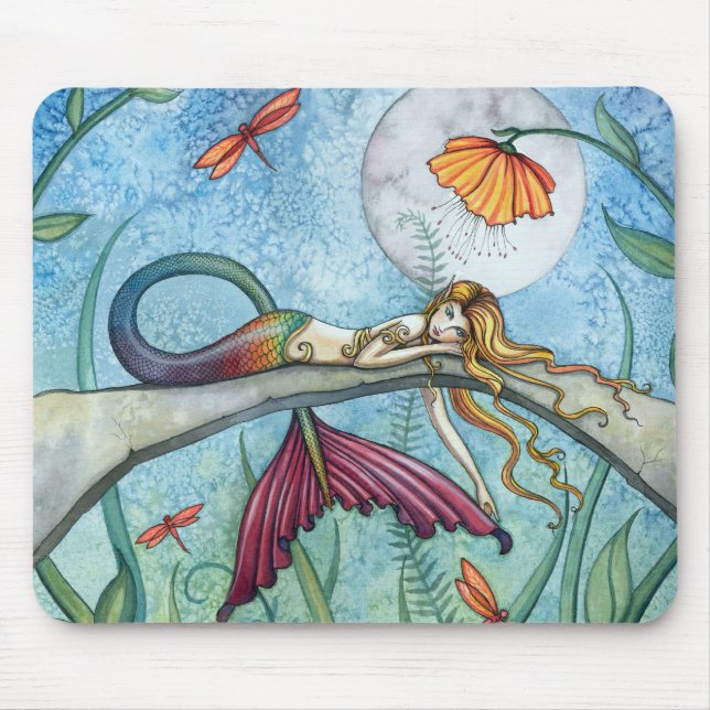 Tapis De Souris Mermaid Art au bord de l'étang (Devant)
