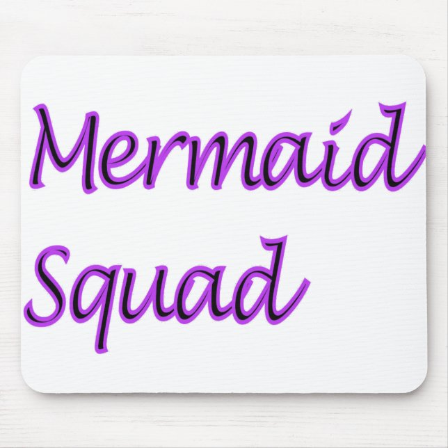 Tapis De Souris Mermaid Squad Mots pourpres (Devant)