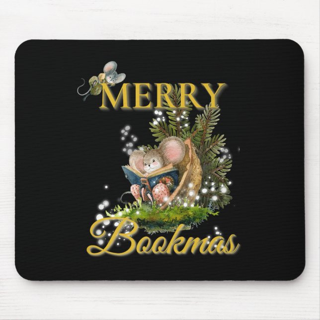 Tapis De Souris Merry Bookmas' Victorian Christmas Mice Bibliophil (Devant)