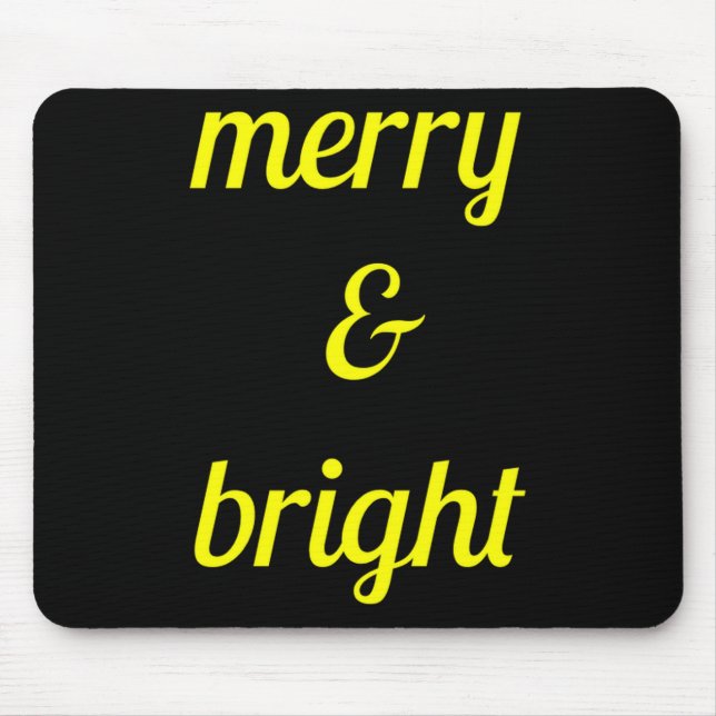 Tapis De Souris Merry Bright Navy Blue Yellow Gift  (Devant)