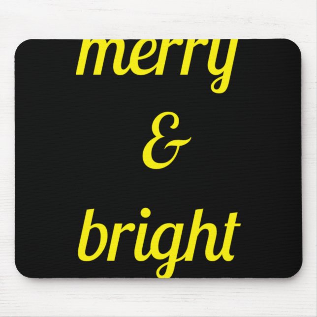 Tapis De Souris Merry Bright Navy Blue Yellow Gift T Shirt  (Devant)