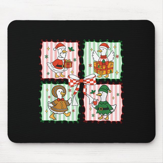 Tapis De Souris Merry Christmas Funny Merry Goosemas Christmas Sil (Devant)