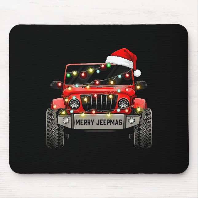 Tapis De Souris Merry Jeepmas Christmas Xmas Santa Reindeer Men Bo (Devant)