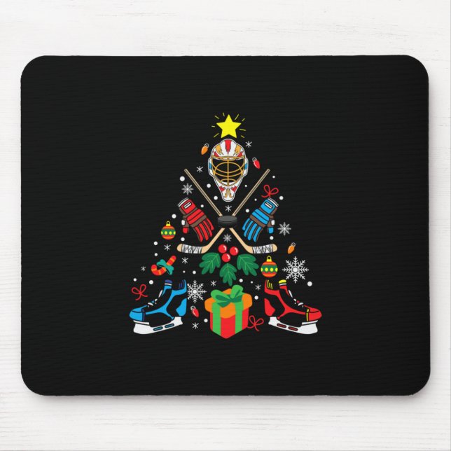 Tapis De Souris Merry Xmas Ice Hockey (Devant)