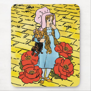 Tapis De Souris Merveilleux Magicien d'Oz, Dorothy, Fleurs de Pavo