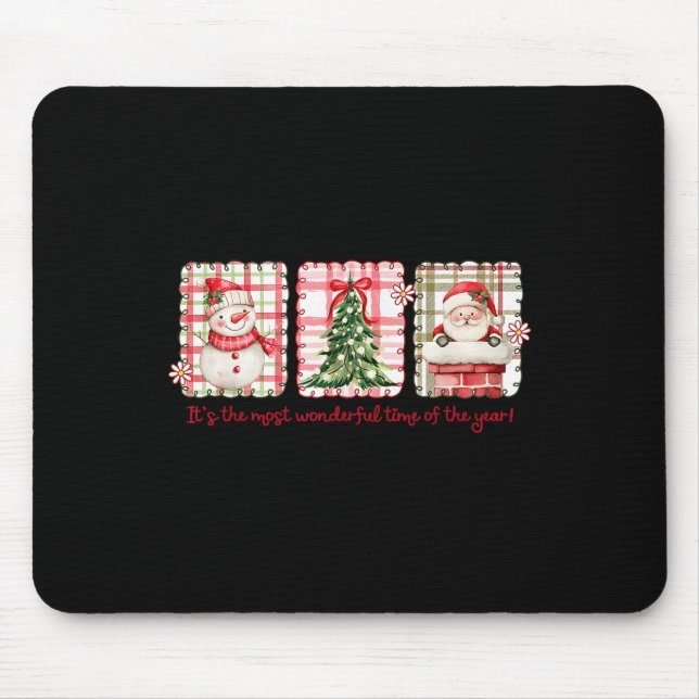 Tapis De Souris Merveilleux Moment De L'Année Joyeux Noël Père Noë (Devant)
