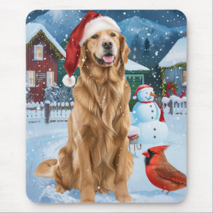 Tapis De Souris Merveilleux Noël Retriever d'Or Joyeux Noël